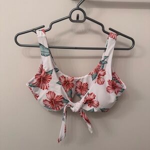 Zaful Floral Bikini Set - Red and Green on White